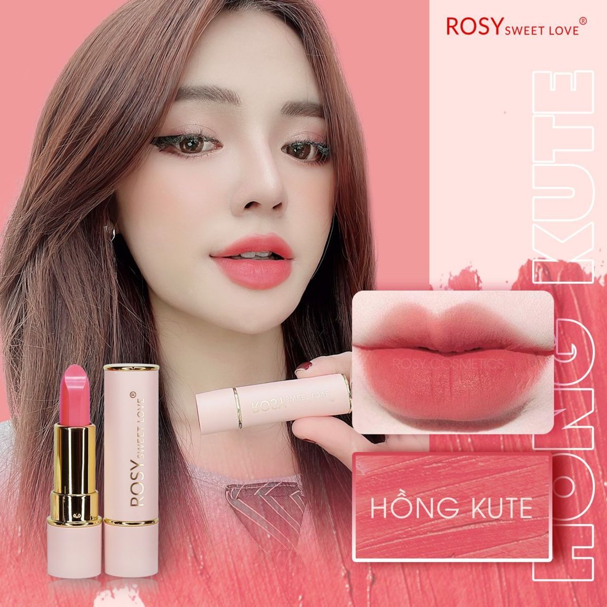 SON SÁP LÌ KHÔNG CHÌ ROSY MÀU HỒNG KUTE ĐỐN TIM BAO CÔ GÁI SON SÁP LÌ KHÔNG CHÌ ROSY MÀU HỒNG KUTE ĐỐN TIM BAO CÔ GÁI