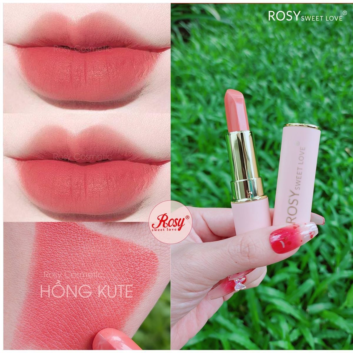 SON SÁP LÌ KHÔNG CHÌ ROSY MÀU HỒNG KUTE ĐỐN TIM BAO CÔ GÁI SON SÁP LÌ KHÔNG CHÌ ROSY MÀU HỒNG KUTE ĐỐN TIM BAO CÔ GÁI