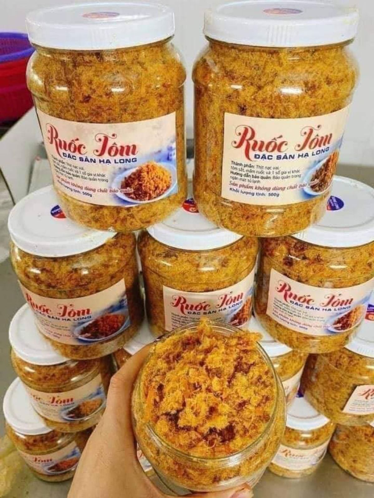 Ruốc tôm - đặc sản Hạ Long, đóng từ hộp 500gr, ruốc tôm loại một, giá mềm cho sỉ lấy số lượng - dropship từ 2 hộp - 1kg Ruốc tôm - đặc sản Hạ Long, đóng từ hộp 500gr, ruốc tôm loại một, giá mềm cho sỉ lấy số lượng - dropship từ 2 hộp - 1kg