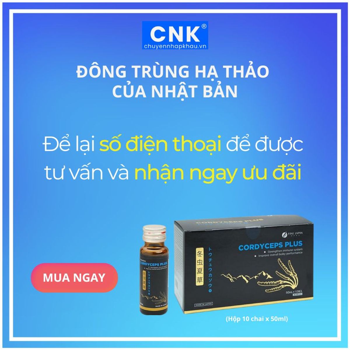 Nước uống Đông Trùng Hạ Thảo Nhật Bản - Fine Japan Cordyceps Plus Nước uống Đông Trùng Hạ Thảo Nhật Bản - Fine Japan Cordyceps Plus
