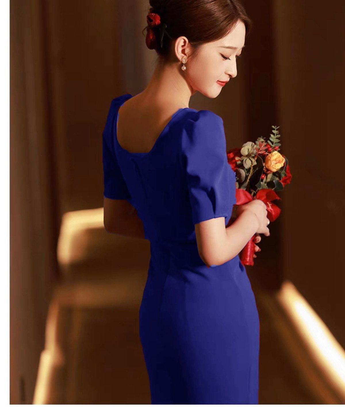 ĐẦM ÔM CỔ TRÒN NHÚN EO – DT1686 ĐẦM ÔM CỔ TRÒN NHÚN EO – DT1686