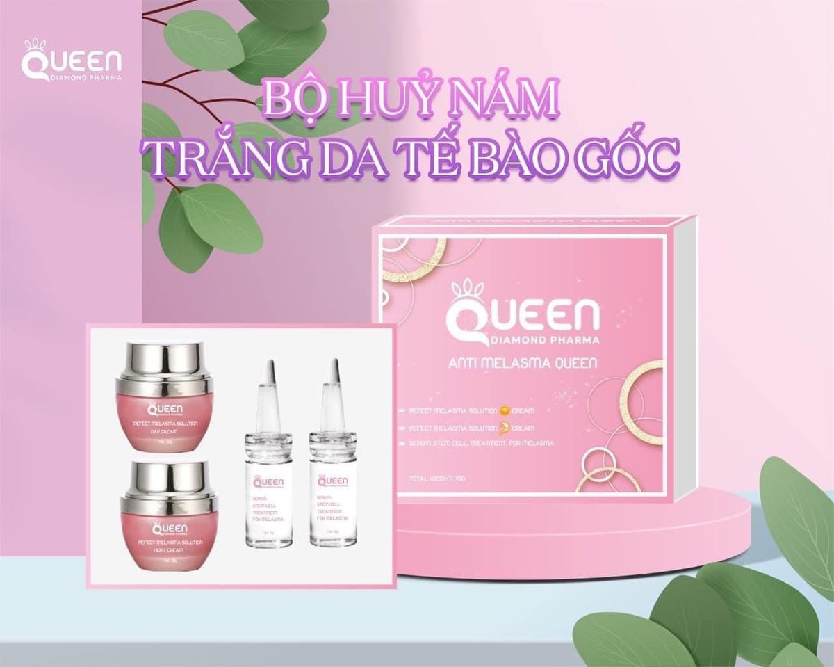 Bộ Sản Phẩm Hủy Nám ANTI MELASMA QUEEN - “NỮ HOÀNG HỦY NÁM Bộ Sản Phẩm Hủy Nám ANTI MELASMA QUEEN - “NỮ HOÀNG HỦY NÁM