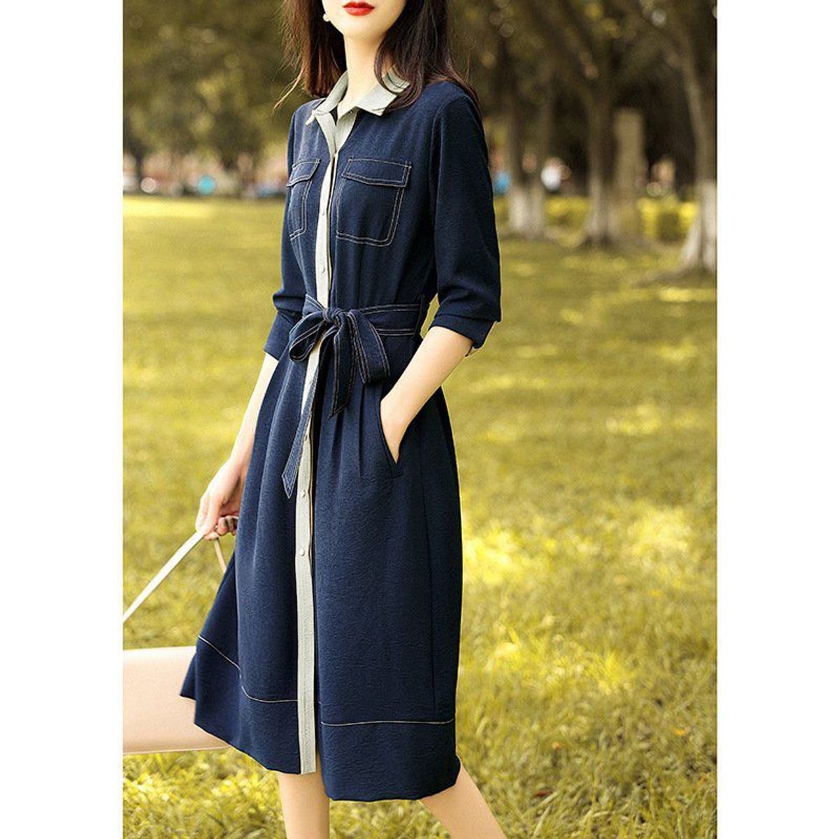 ĐẦM XÒE DENIM PHỐI VIỀN TAY LỞ - DT1707 ĐẦM XÒE DENIM PHỐI VIỀN TAY LỞ - DT1707