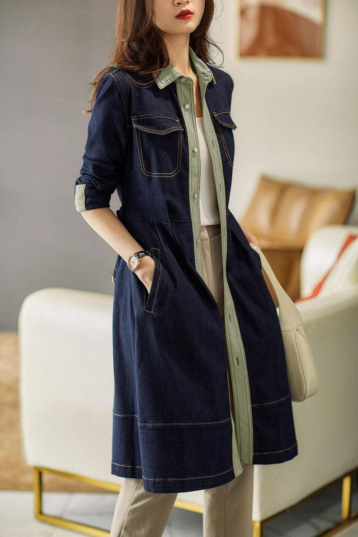 ĐẦM XÒE DENIM PHỐI VIỀN TAY LỞ - DT1707 ĐẦM XÒE DENIM PHỐI VIỀN TAY LỞ - DT1707