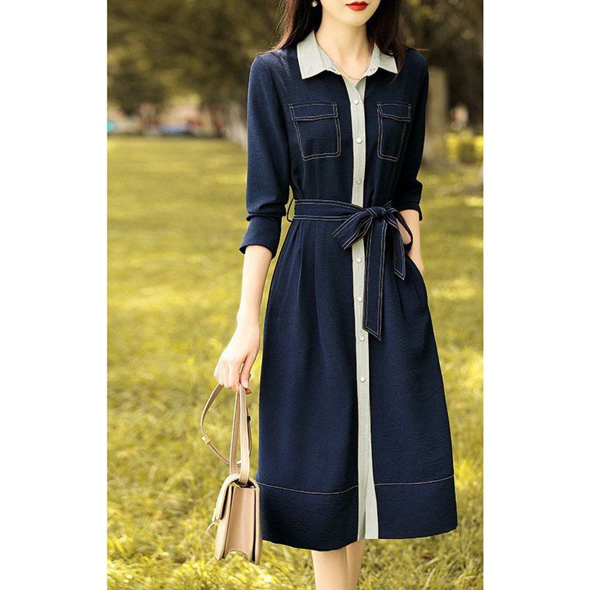 ĐẦM XÒE DENIM PHỐI VIỀN TAY LỞ - DT1707 ĐẦM XÒE DENIM PHỐI VIỀN TAY LỞ - DT1707