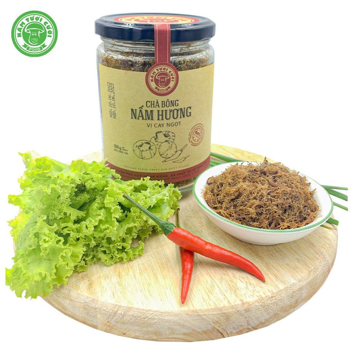 Chà Bông Nấm Chay Vị Cay Ngọt 100g - Nấm Tươi Cười Chà Bông Nấm Chay Vị Cay Ngọt 100g - Nấm Tươi Cười