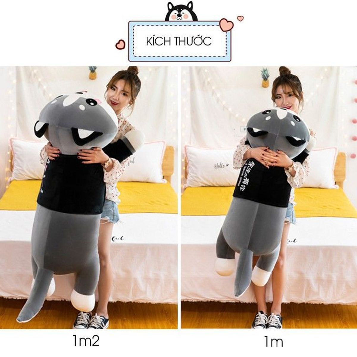 Gấu Bông Mèo Husky Thú Bông Siêu To Khổng Lồ Lông Nhung Mềm Mịn Co Dãn 4 Chiều Size 50cm-1m5 Gấu Bông Mèo Husky Thú Bông Siêu To Khổng Lồ Lông Nhung Mềm Mịn Co Dãn 4 Chiều Size 50cm-1m5