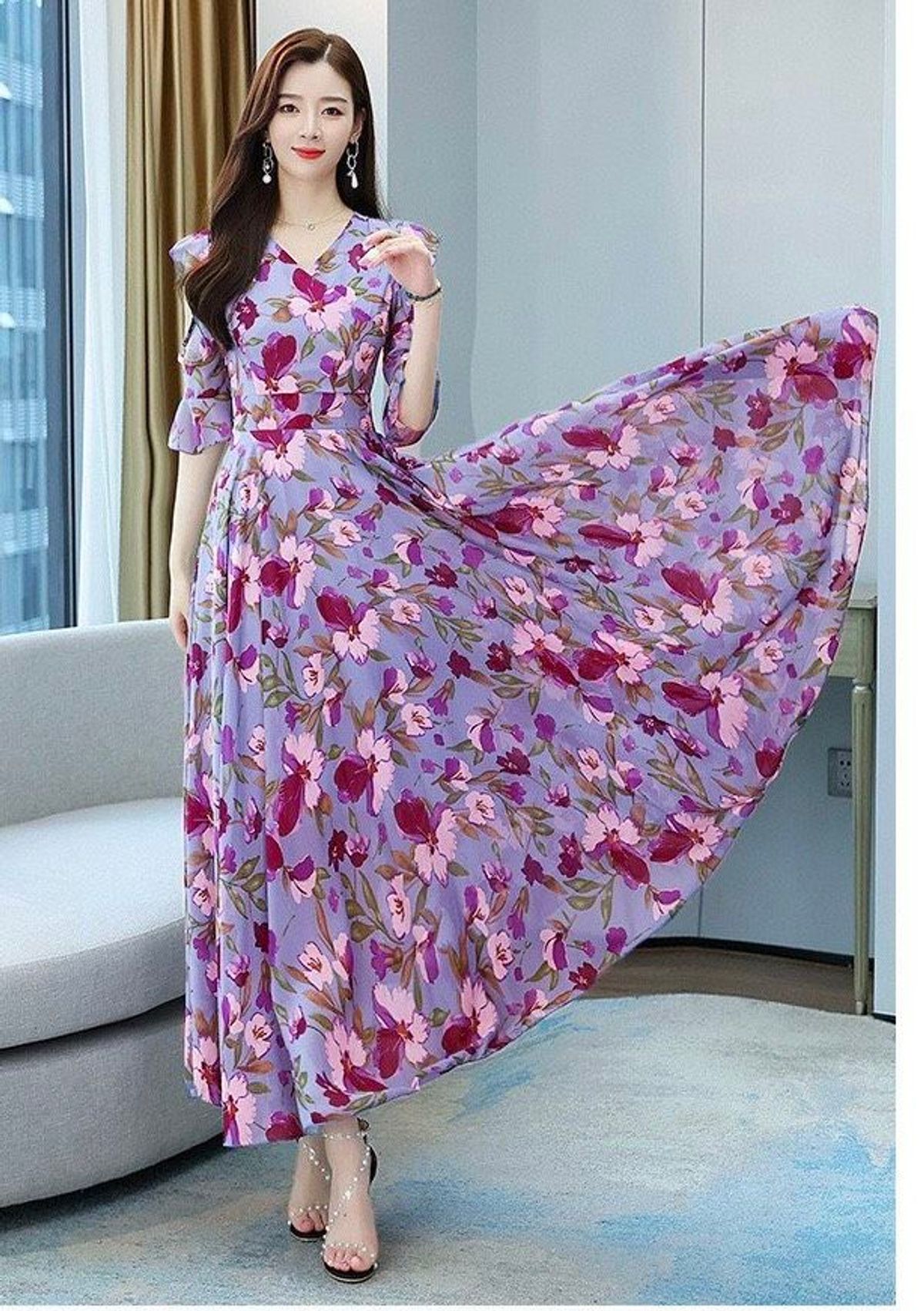 ĐẦM XÒE HOA TAY BÈO CUT OUT – DT1715 ĐẦM XÒE HOA TAY BÈO CUT OUT – DT1715