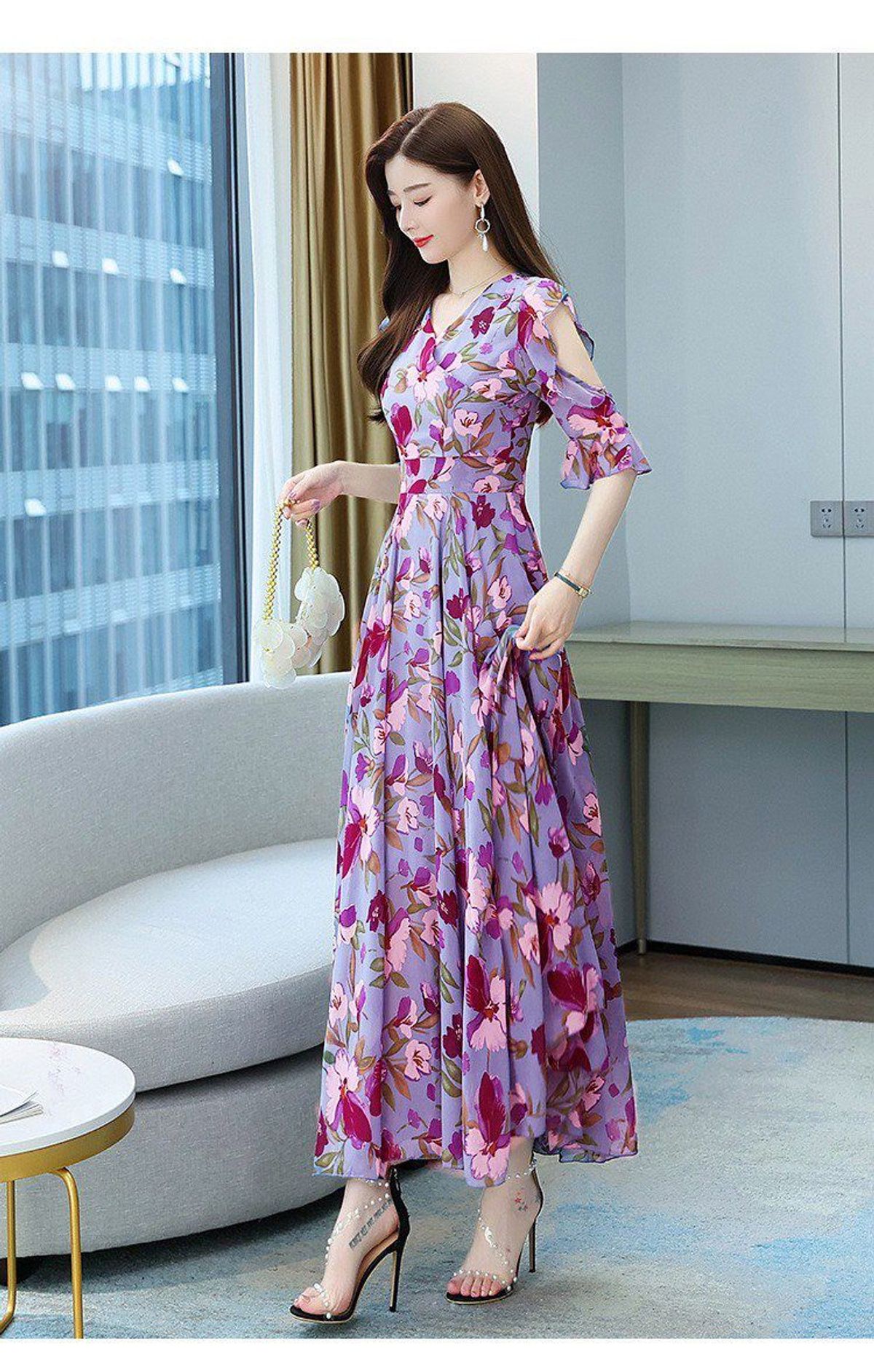ĐẦM XÒE HOA TAY BÈO CUT OUT – DT1715 ĐẦM XÒE HOA TAY BÈO CUT OUT – DT1715