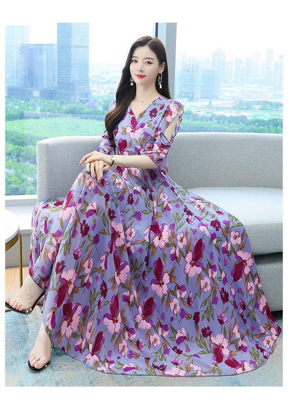 ĐẦM XÒE HOA TAY BÈO CUT OUT – DT1715 ĐẦM XÒE HOA TAY BÈO CUT OUT – DT1715