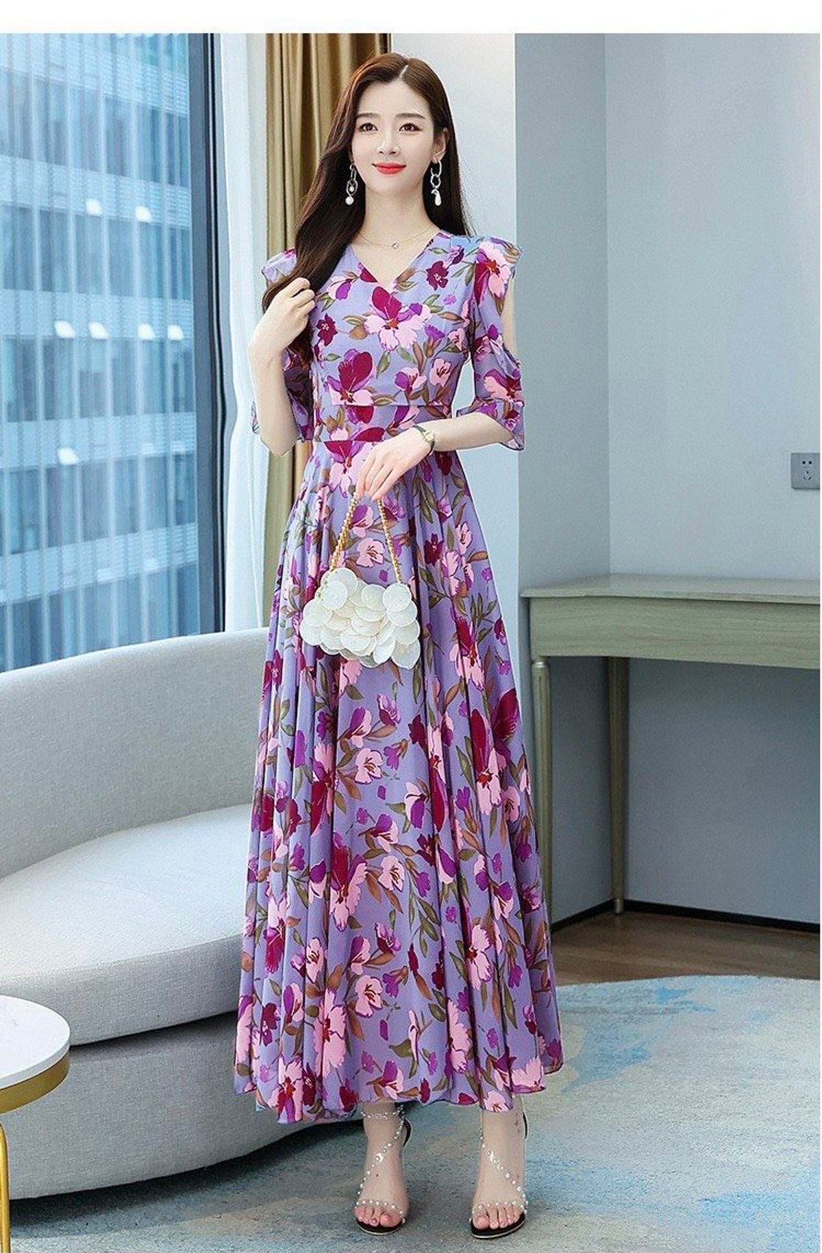 ĐẦM XÒE HOA TAY BÈO CUT OUT – DT1715 ĐẦM XÒE HOA TAY BÈO CUT OUT – DT1715