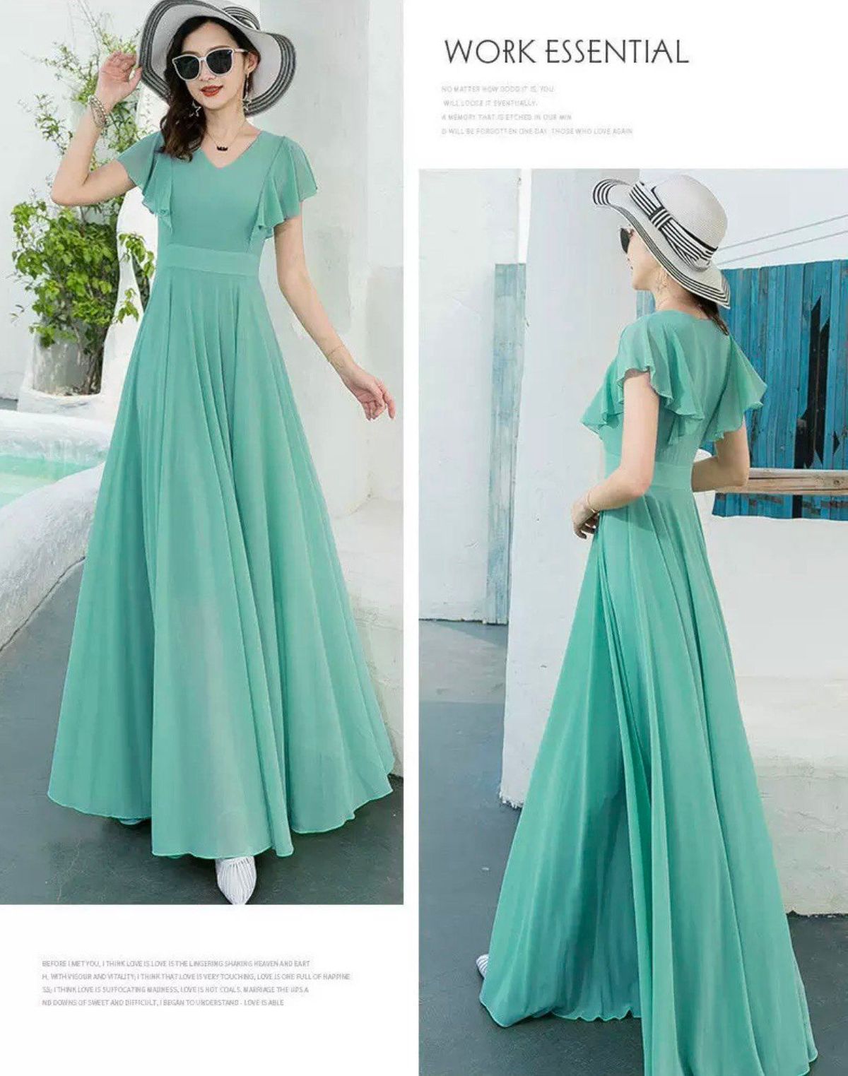 ĐẦM MAXI CỔ V CÁNH TIÊN - DT1725 ĐẦM MAXI CỔ V CÁNH TIÊN - DT1725