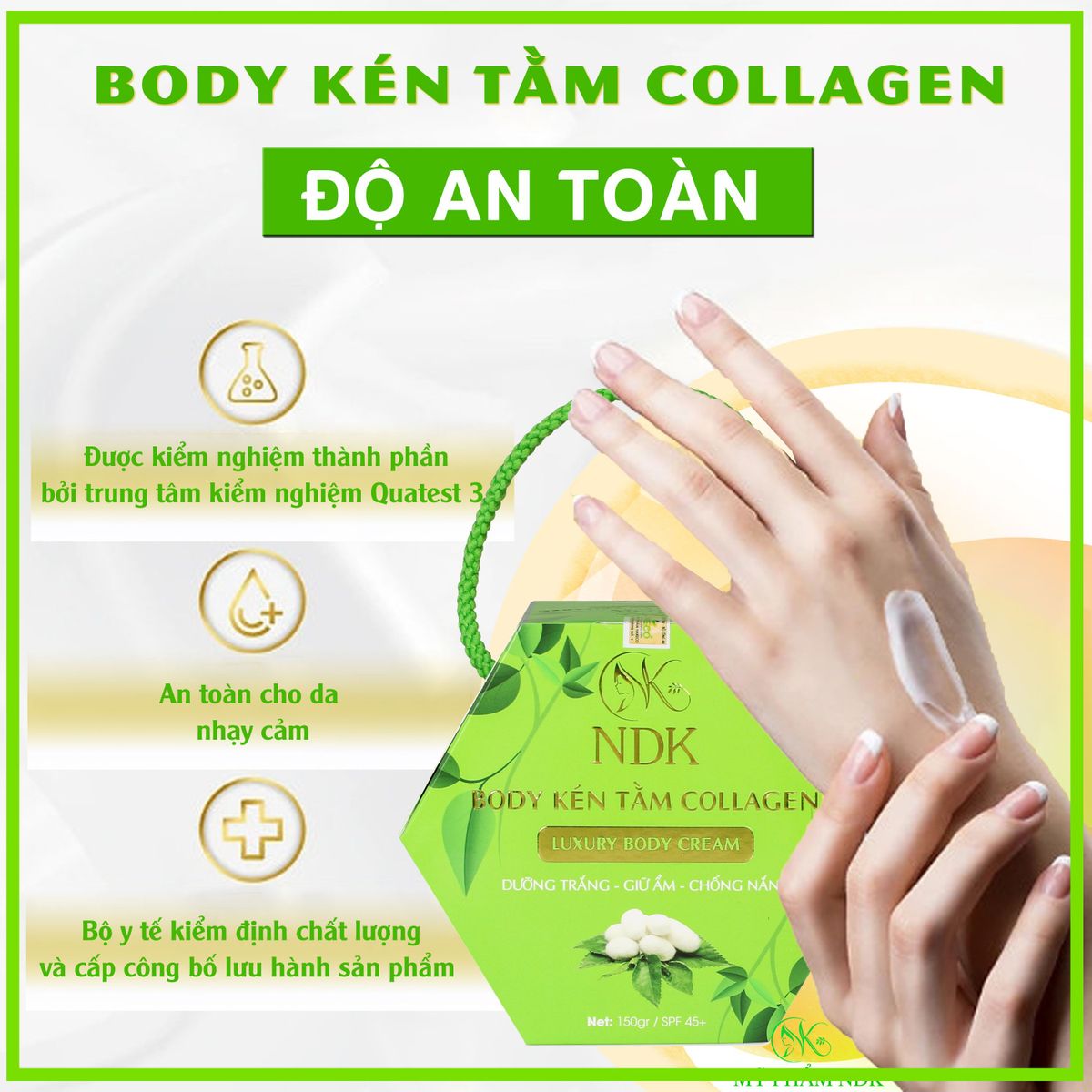Kem trắng da body kén tằm collagen NDK Kem trắng da body kén tằm collagen NDK