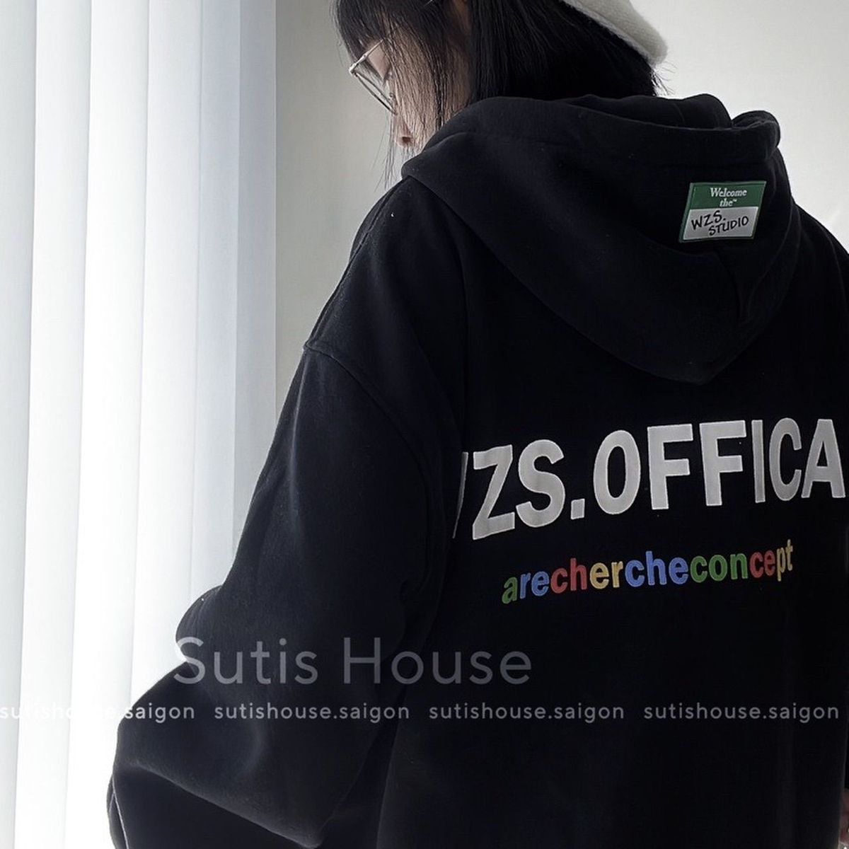 Áo khoác hoodie zip WZS 2023 vải nỉ lót bông form rộng unisex nam nữ Áo khoác hoodie zip WZS 2023 vải nỉ lót bông form rộng unisex nam nữ