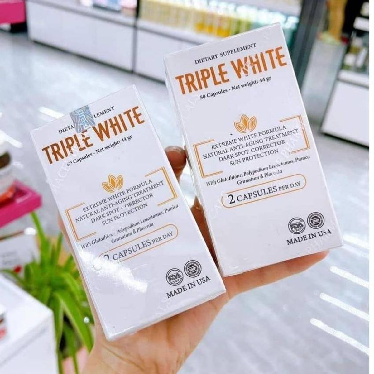 glutathione 1200mg uống Viên Triple White chống nắng trắng da trị nám 1200 mg (Hàng Mỹ) giá sỉ, giá bán buôn Reduced Glutathione Complex -
