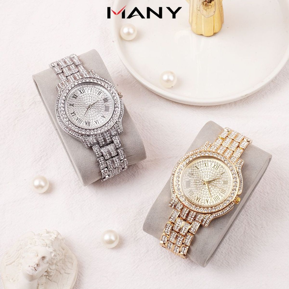 Đồng hồ nam mặt tròn to La Mã, mặt kính dày chịu lực tốt - Đồng hồ đeo tay nam đính full đá ManYi Đồng hồ nam mặt tròn to La Mã, mặt kính dày chịu lực tốt - Đồng hồ đeo tay nam đính full đá ManYi