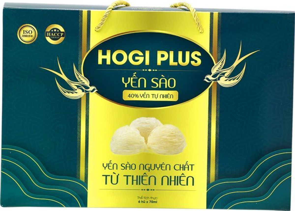 Yến sào nguyên chất HOGI Plus 40% yến Hộp 6 lọ x 70ml Yến sào nguyên chất HOGI Plus 40% yến Hộp 6 lọ x 70ml