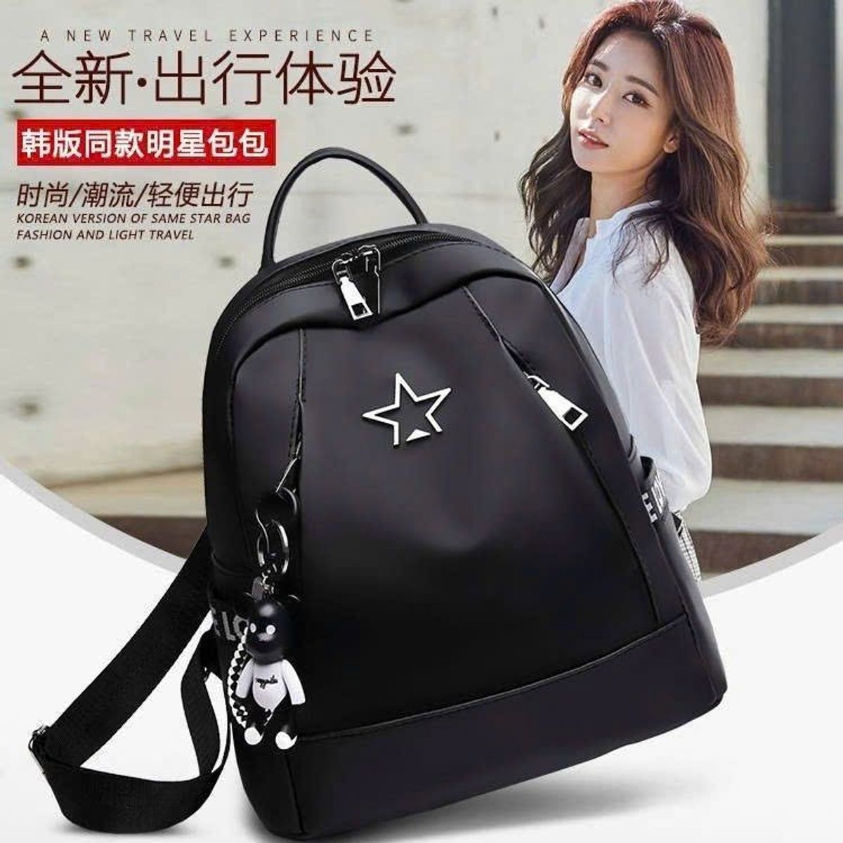 BALO NỮ VẢI DÙ CHỐNG THẤM NƯỚC ĐÍNH SAO WH200 - WINNIE HOUSE BALO NỮ VẢI DÙ CHỐNG THẤM NƯỚC ĐÍNH SAO WH200 - WINNIE HOUSE