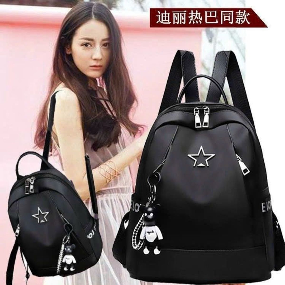 BALO NỮ VẢI DÙ CHỐNG THẤM NƯỚC ĐÍNH SAO WH200 - WINNIE HOUSE BALO NỮ VẢI DÙ CHỐNG THẤM NƯỚC ĐÍNH SAO WH200 - WINNIE HOUSE