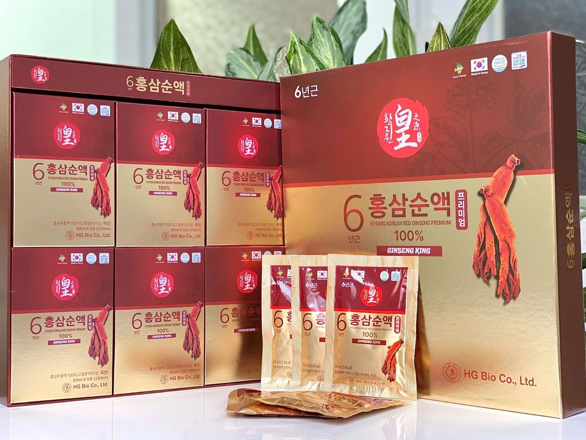 Tinh Chất Hồng Sâm Cao Cấp 100% Không Đường Gingseng King 30 gói x 50 ml( Đặc Biệt Tốt cho Người Tiểu Đường, Ăn Kiêng) Tinh Chất Hồng Sâm Cao Cấp 100% Không Đường Gingseng King 30 gói x 50 ml( Đặc Biệt Tốt cho Người Tiểu Đường, Ăn Kiêng)