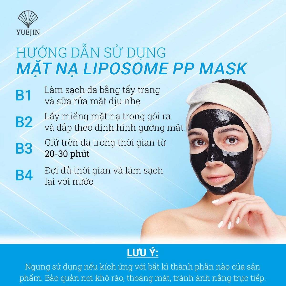 Mặt nạ Đen phục hồi Yuejin Liposome PP - Mặt nạ nuôi dưỡng tế bào, phục hồi nhanh, cấp ẩm Mặt nạ Đen phục hồi Yuejin Liposome PP - Mặt nạ nuôi dưỡng tế bào, phục hồi nhanh, cấp ẩm