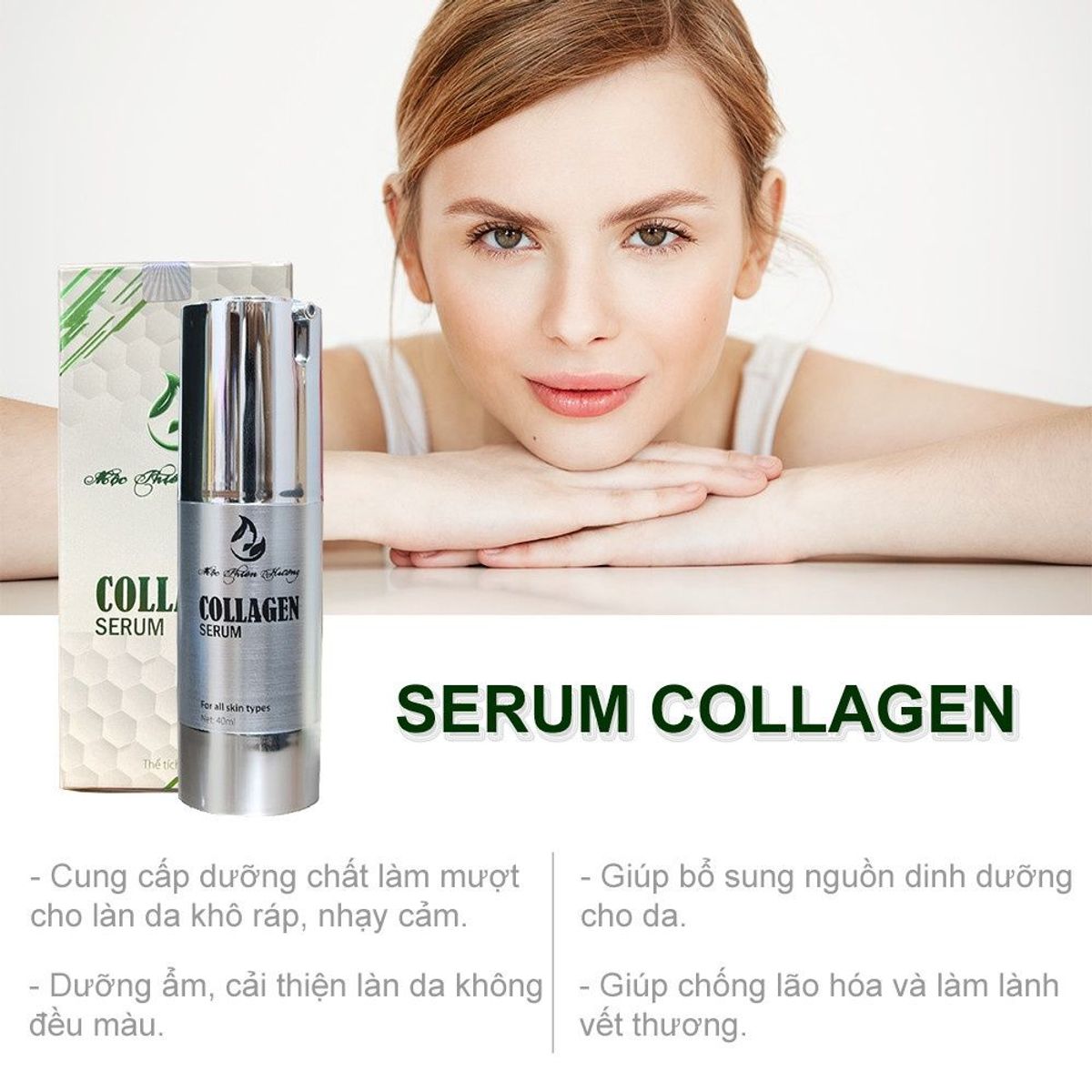 SERUM COLLAGEN CHỐNG LÃO HÓA, CĂNG BÓNG DA - MỘC THIÊN HƯƠNG SERUM COLLAGEN CHỐNG LÃO HÓA, CĂNG BÓNG DA - MỘC THIÊN HƯƠNG