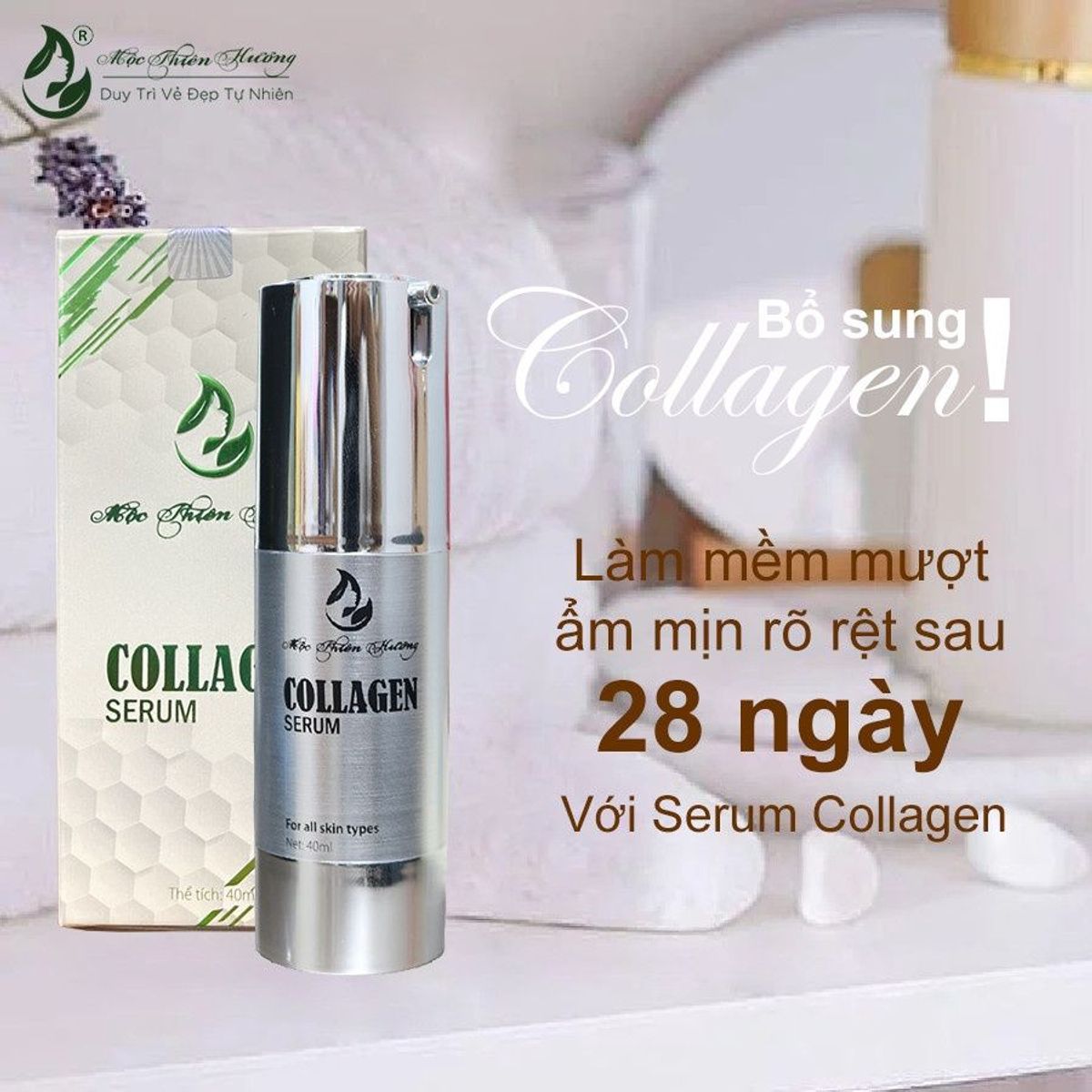 SERUM COLLAGEN CHỐNG LÃO HÓA, CĂNG BÓNG DA - MỘC THIÊN HƯƠNG SERUM COLLAGEN CHỐNG LÃO HÓA, CĂNG BÓNG DA - MỘC THIÊN HƯƠNG