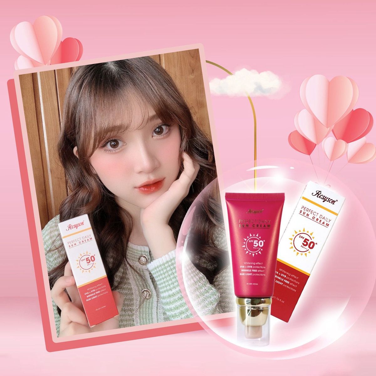COMBO 2 KEM CHỐNG NẮNG ROSYSON PERFECT DAILY SUN CREAM - ROSY COMBO 2 KEM CHỐNG NẮNG ROSYSON PERFECT DAILY SUN CREAM - ROSY