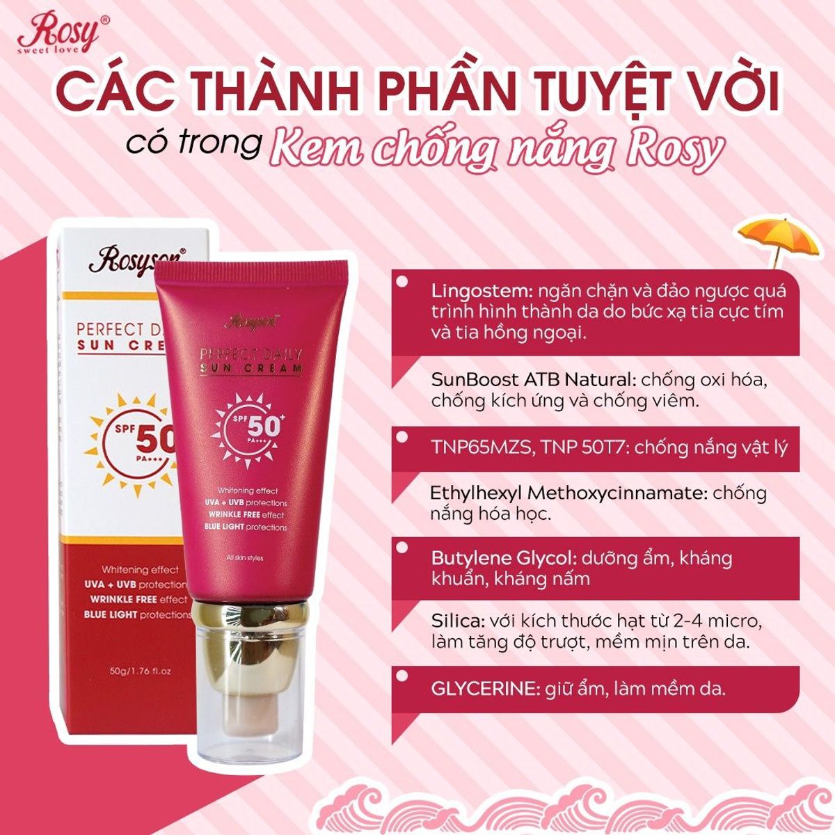 COMBO 2 KEM CHỐNG NẮNG ROSYSON PERFECT DAILY SUN CREAM - ROSY COMBO 2 KEM CHỐNG NẮNG ROSYSON PERFECT DAILY SUN CREAM - ROSY