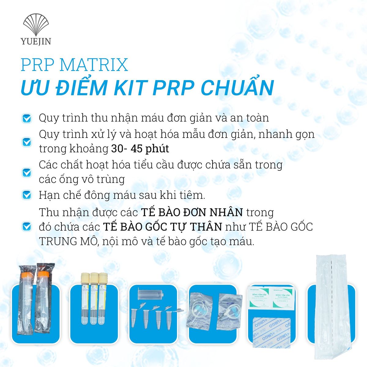 Yuejin - Bộ Kit PRP tách huyết tương giàu tiểu cầu 18 món PRP Matrix Yuejin - Bộ Kit PRP tách huyết tương giàu tiểu cầu 18 món PRP Matrix