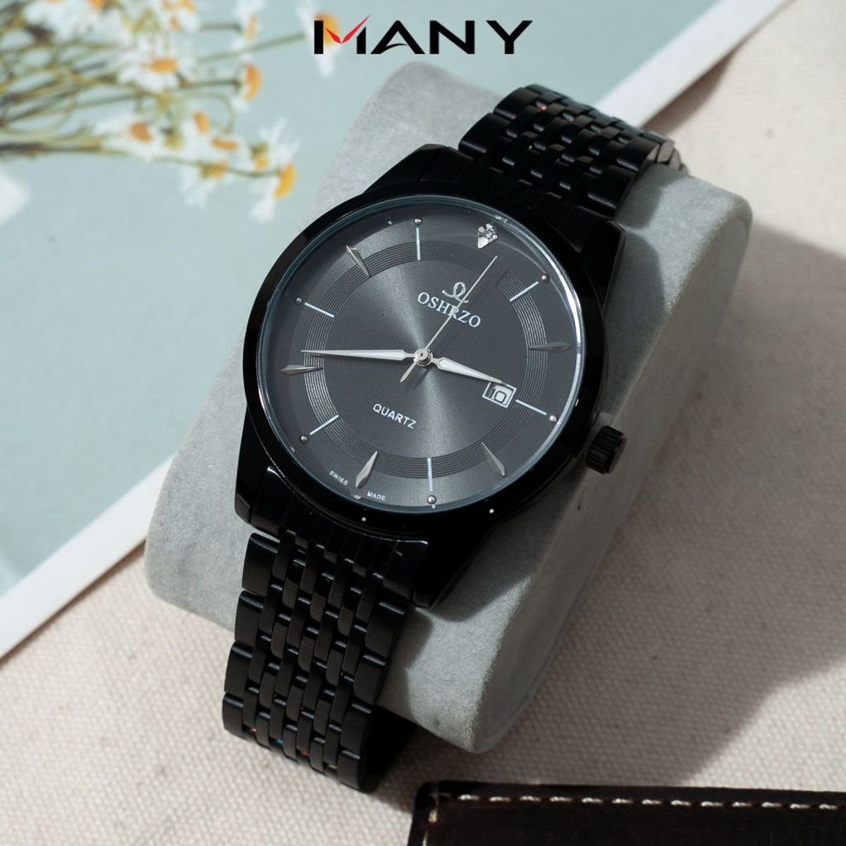 Đồng hồ nam OSHRZO mặt to tròn nam tính - Đồng hồ quartz đeo tay nam dây kim loại nhiều màu Đồng hồ nam OSHRZO mặt to tròn nam tính - Đồng hồ quartz đeo tay nam dây kim loại nhiều màu