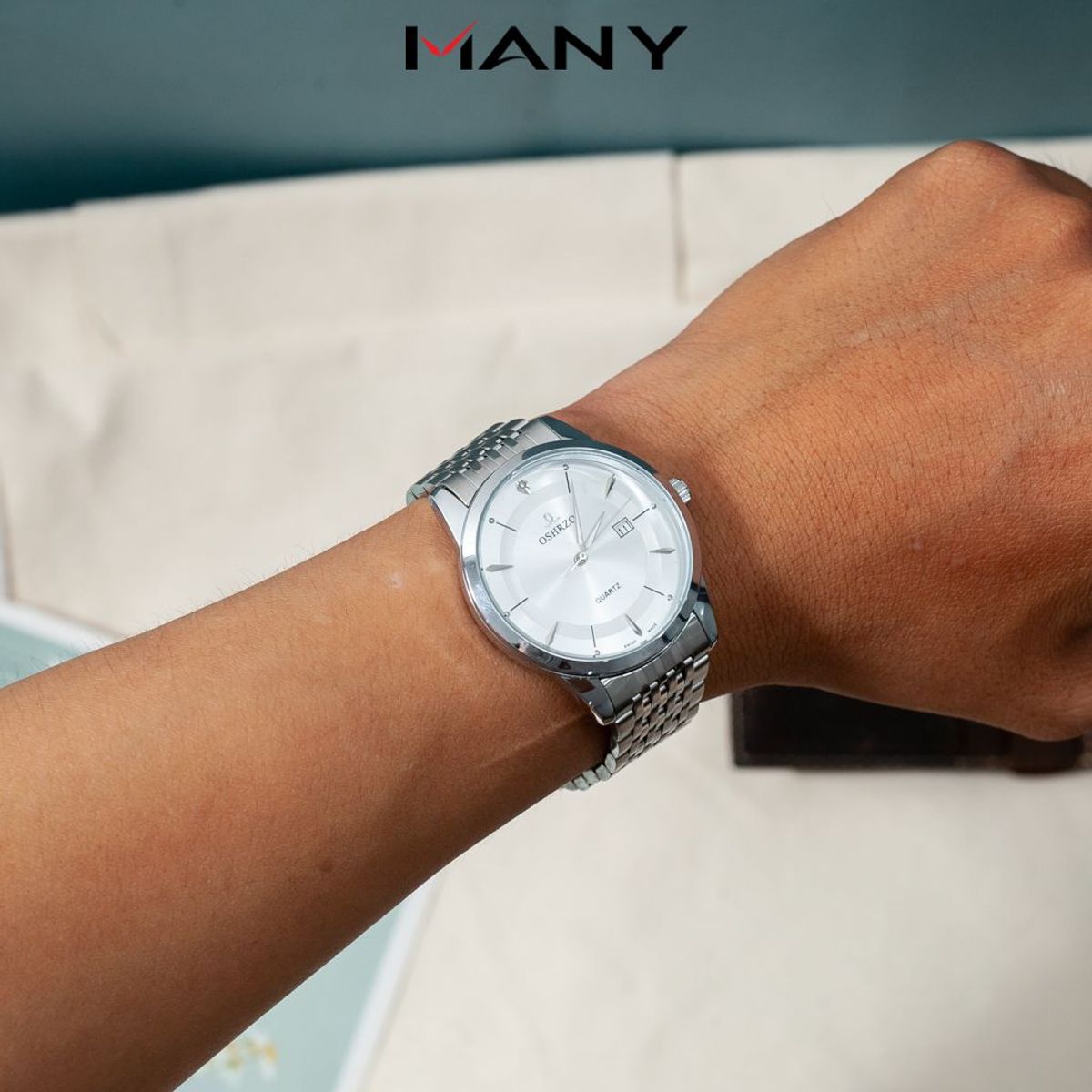 Đồng hồ nam OSHRZO mặt to tròn nam tính - Đồng hồ quartz đeo tay nam dây kim loại nhiều màu Đồng hồ nam OSHRZO mặt to tròn nam tính - Đồng hồ quartz đeo tay nam dây kim loại nhiều màu