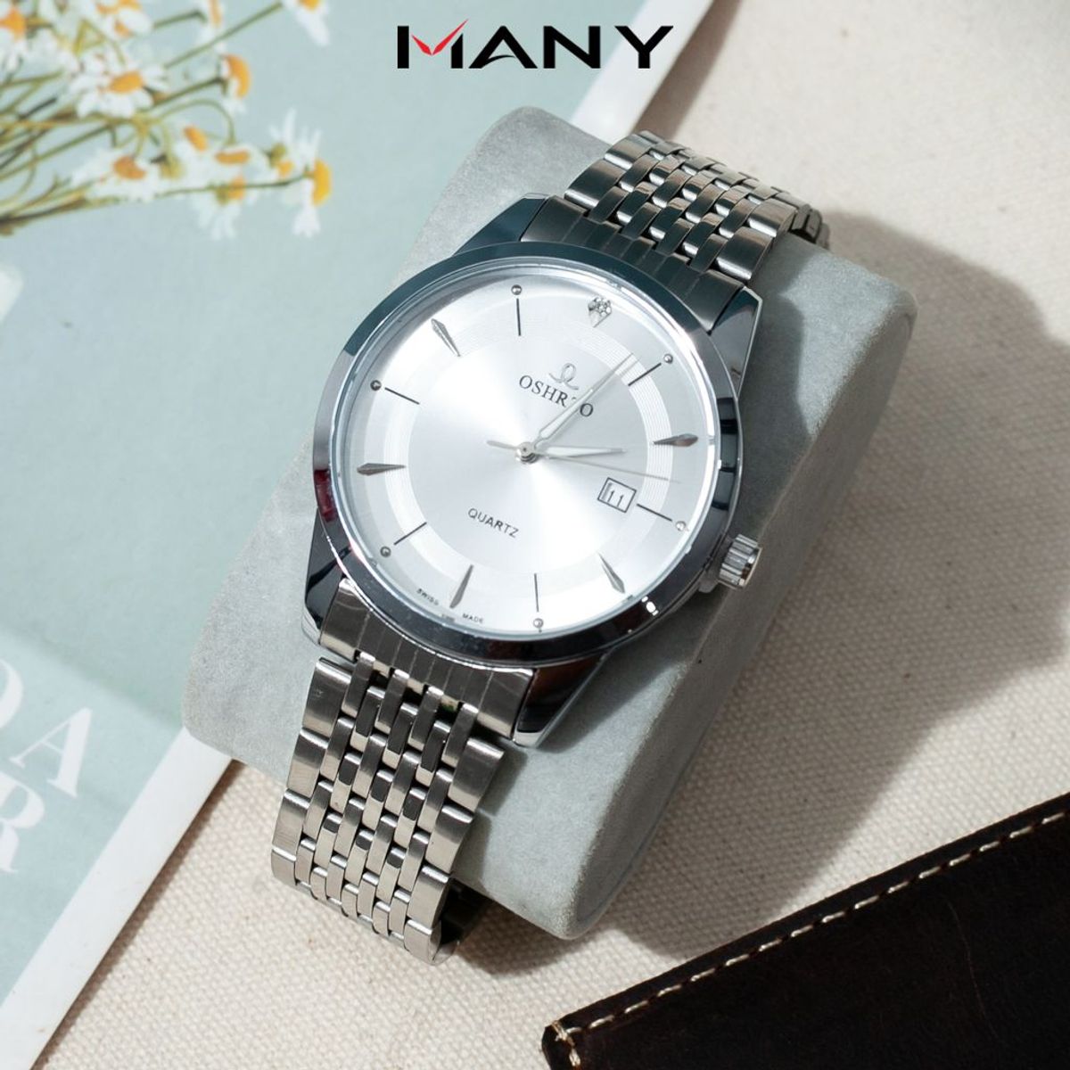 Đồng hồ nam OSHRZO mặt to tròn nam tính - Đồng hồ quartz đeo tay nam dây kim loại nhiều màu Đồng hồ nam OSHRZO mặt to tròn nam tính - Đồng hồ quartz đeo tay nam dây kim loại nhiều màu
