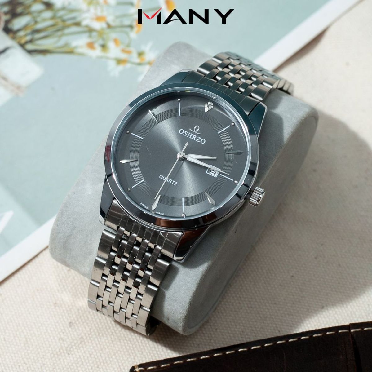 Đồng hồ nam OSHRZO mặt to tròn nam tính - Đồng hồ quartz đeo tay nam dây kim loại nhiều màu Đồng hồ nam OSHRZO mặt to tròn nam tính - Đồng hồ quartz đeo tay nam dây kim loại nhiều màu