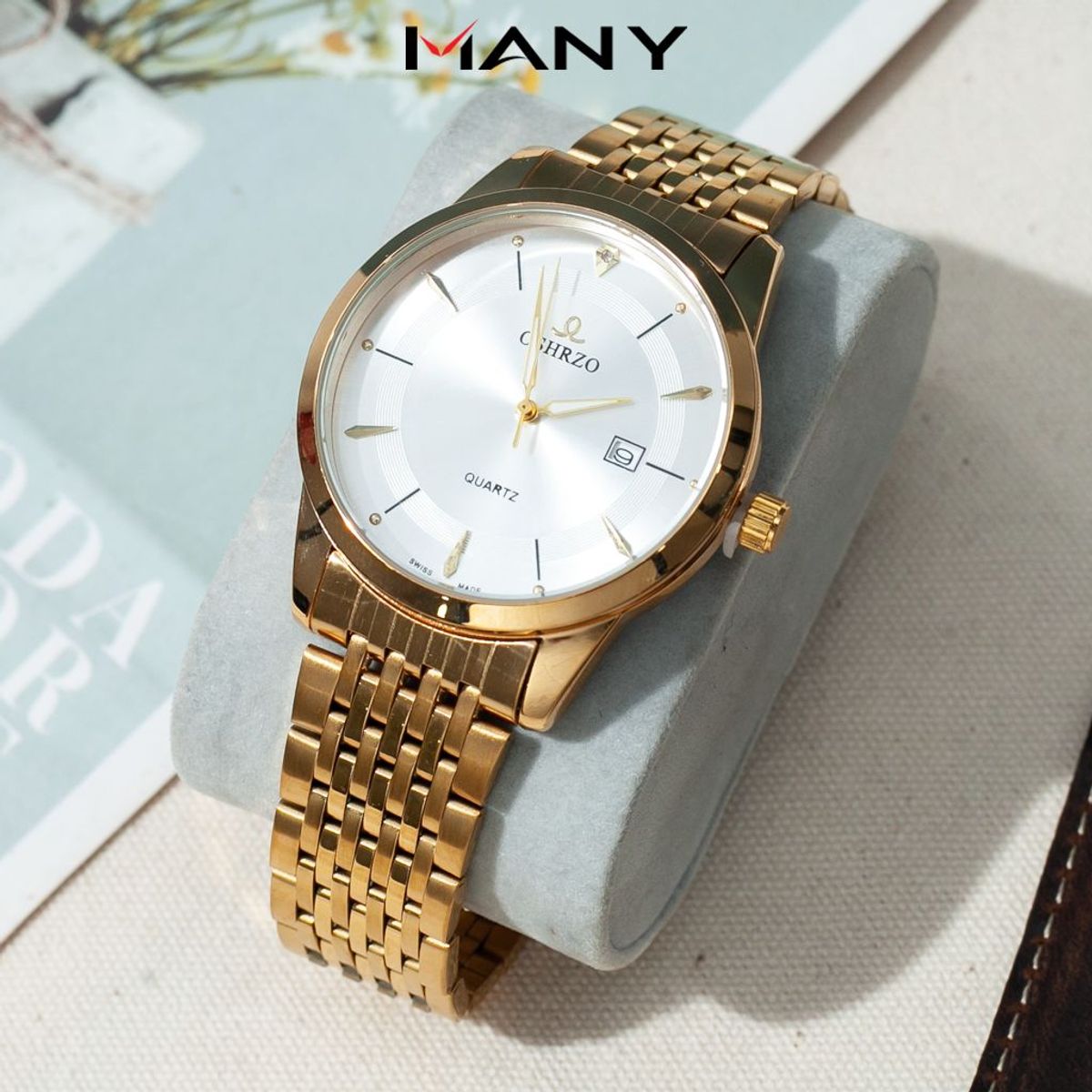 Đồng hồ nam OSHRZO mặt to tròn nam tính - Đồng hồ quartz đeo tay nam dây kim loại nhiều màu Đồng hồ nam OSHRZO mặt to tròn nam tính - Đồng hồ quartz đeo tay nam dây kim loại nhiều màu