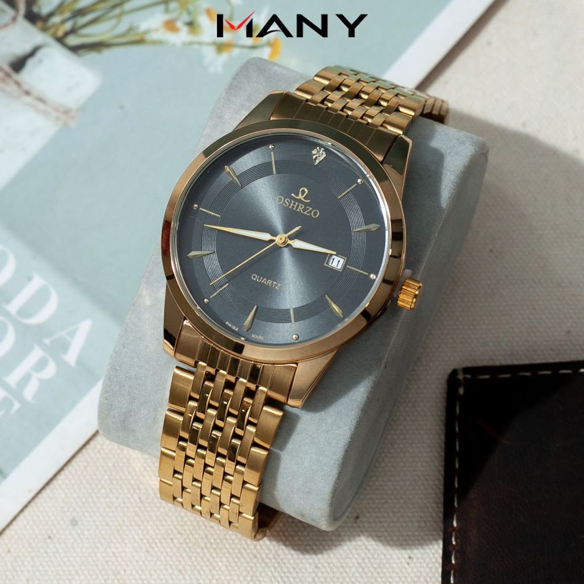 Đồng hồ nam OSHRZO mặt to tròn nam tính - Đồng hồ quartz đeo tay nam dây kim loại nhiều màu Đồng hồ nam OSHRZO mặt to tròn nam tính - Đồng hồ quartz đeo tay nam dây kim loại nhiều màu