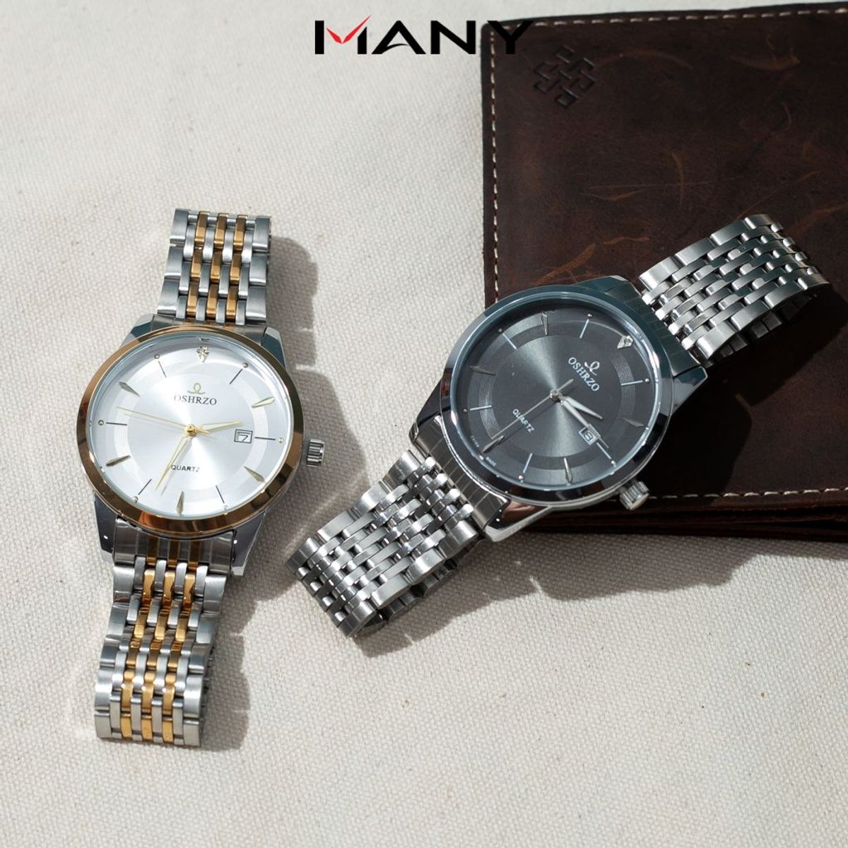 Đồng hồ nam OSHRZO mặt to tròn nam tính - Đồng hồ quartz đeo tay nam dây kim loại nhiều màu Đồng hồ nam OSHRZO mặt to tròn nam tính - Đồng hồ quartz đeo tay nam dây kim loại nhiều màu
