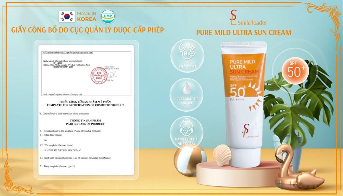 KEM CHỐNG NẮNG VẬT LÝ NÂNG TONE SL SMILE LEADER SPS 50++ - SMILE LEADER HÀN QUỐC KEM CHỐNG NẮNG VẬT LÝ NÂNG TONE SL SMILE LEADER SPS 50++ - SMILE LEADER HÀN QUỐC