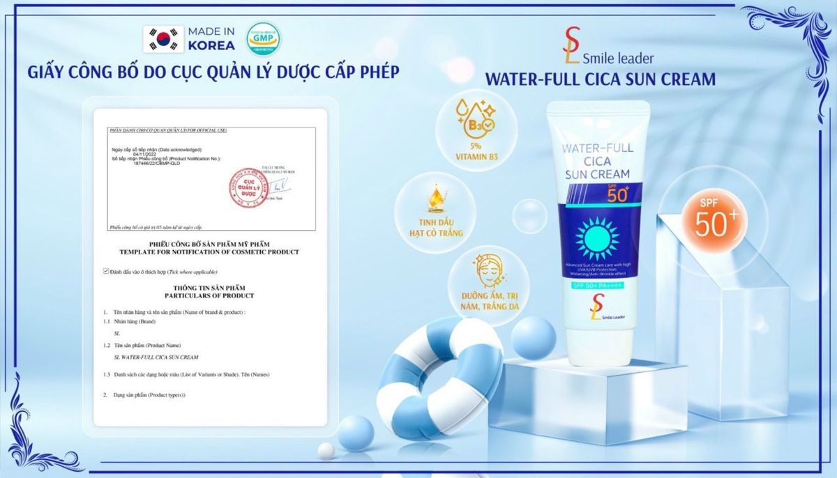 KEM CHỐNG NẮNG VẬT LÝ NÂNG TONE SL SMILE LEADER SPS 50++ - SMILE LEADER HÀN QUỐC KEM CHỐNG NẮNG VẬT LÝ NÂNG TONE SL SMILE LEADER SPS 50++ - SMILE LEADER HÀN QUỐC