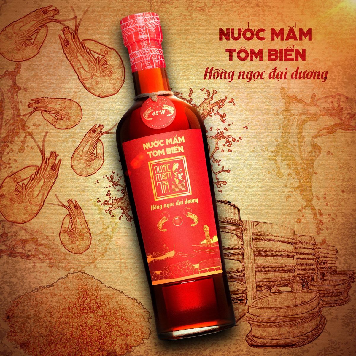 NƯỚC MẮM TĨN TÔM BIỂN HỒNG NGỌC ĐẠI DƯƠNG ĐỘ ĐẠM 45N 500ML - NƯỚC MẮM TĨN NƯỚC MẮM TĨN TÔM BIỂN HỒNG NGỌC ĐẠI DƯƠNG ĐỘ ĐẠM 45N 500ML - NƯỚC MẮM TĨN