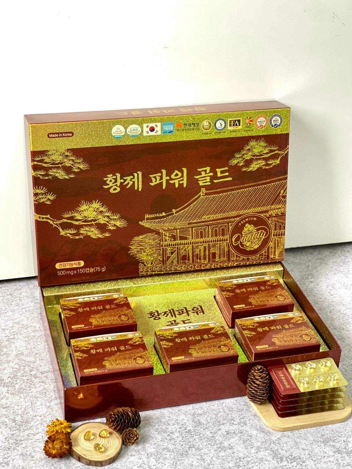 Tinh Dầu Thông Đỏ Hwangje Power Gold 150 Viên Tinh Dầu Thông Đỏ Hwangje Power Gold 150 Viên