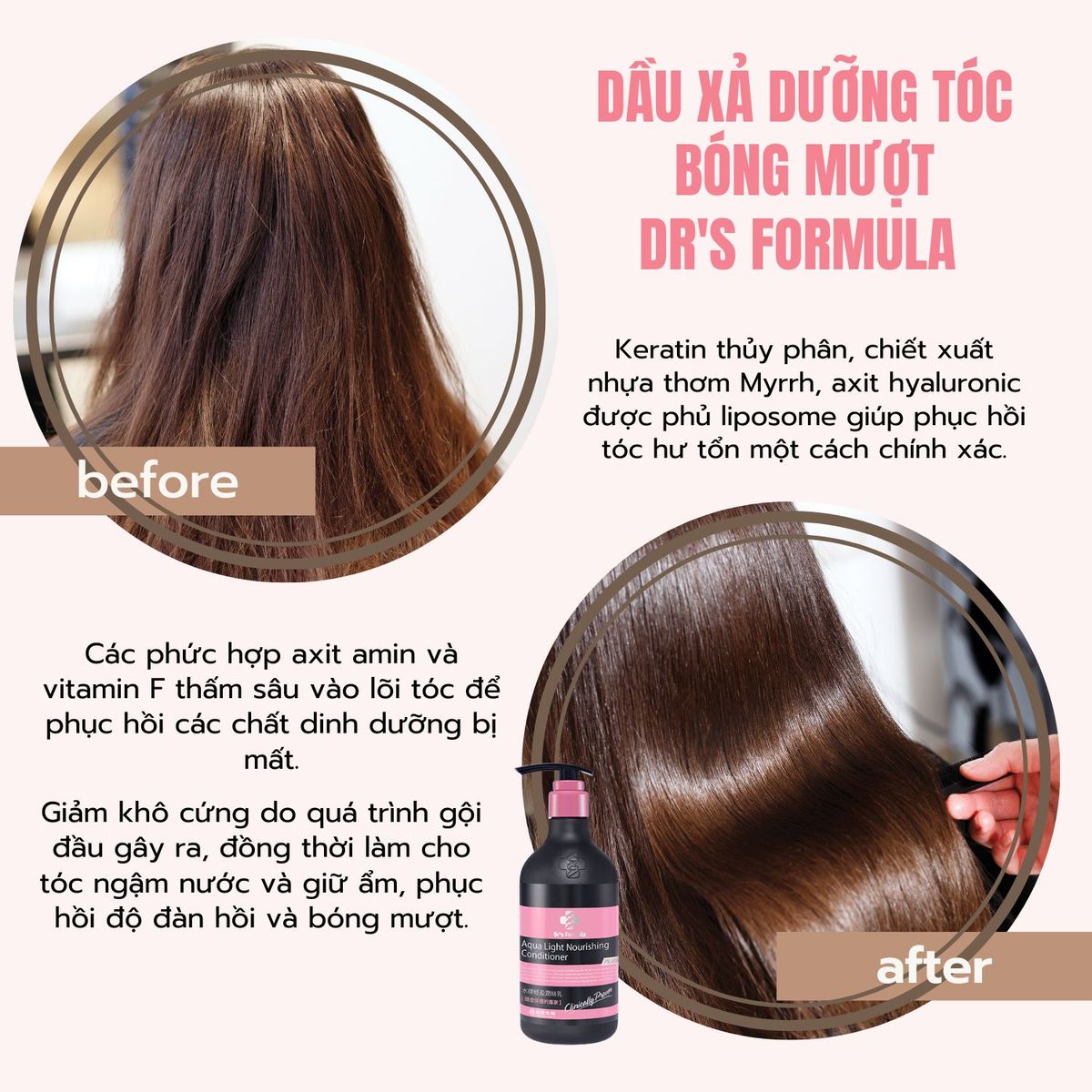 Dầu Xả Dưỡng Tóc Bóng Mượt Dr's Formula Aqua Light Nourishing Conditioner 530g Dầu Xả Dưỡng Tóc Bóng Mượt Dr's Formula Aqua Light Nourishing Conditioner 530g