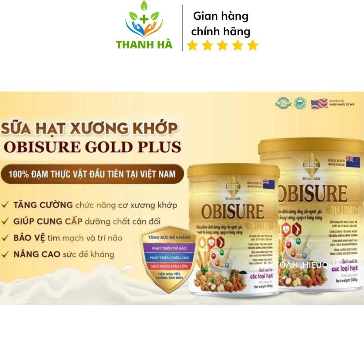 SỮA HẠT XƯƠNG KHỚP OBISURE GOLD PLUS TĂNG CƯỜNG CHỨC NĂNG CƠ XƯƠNG KHỚP - BSC SỮA HẠT XƯƠNG KHỚP OBISURE GOLD PLUS TĂNG CƯỜNG CHỨC NĂNG CƠ XƯƠNG KHỚP - BSC