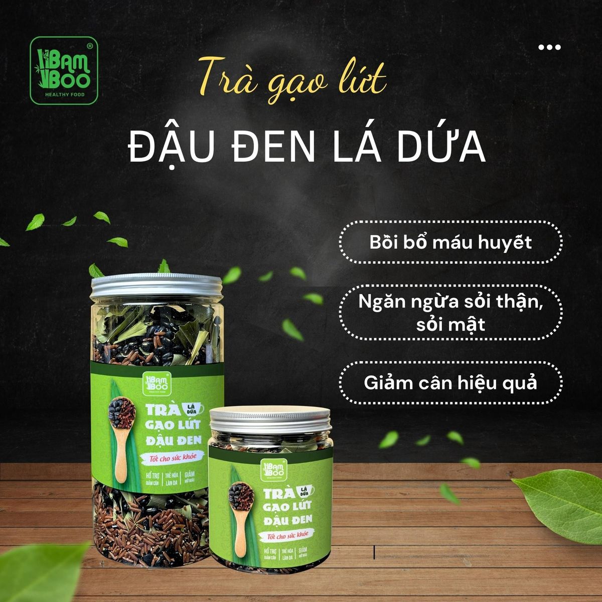 TRÀ GẠO LỨT ĐẬU ĐEN LÁ DỨA HOA NHÀI PHIÊN BẢN CAO CẤP - DETOKO TRÀ GẠO LỨT ĐẬU ĐEN LÁ DỨA HOA NHÀI PHIÊN BẢN CAO CẤP - DETOKO