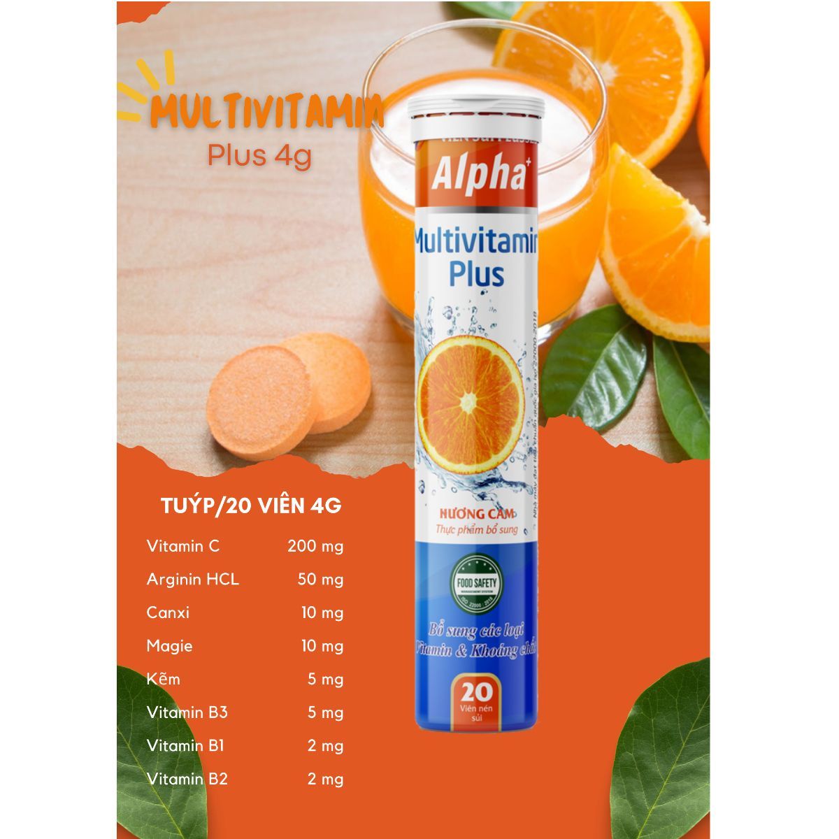 VIÊN SỦI MULTIVITAMIN ĐA KHOÁNG CHẤT NÂNG CAO SỨC KHỎE - ALPHA+ VIÊN SỦI MULTIVITAMIN ĐA KHOÁNG CHẤT NÂNG CAO SỨC KHỎE - ALPHA+