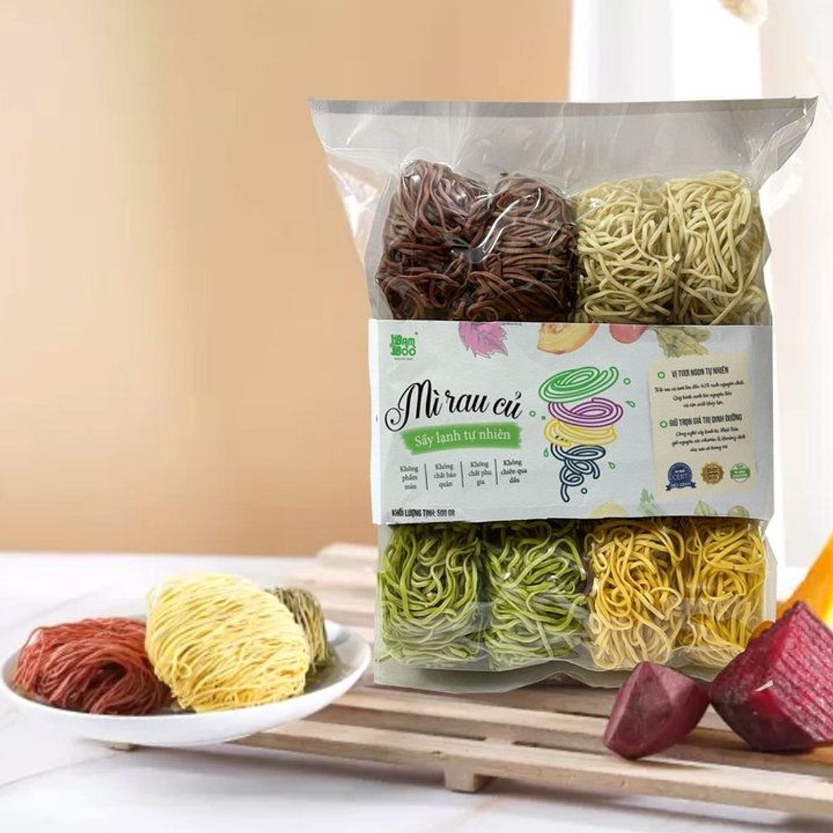 MÌ RAU CỦ SẤY LẠNH TỰ NHIÊN 500G - BAMBOO FOOD MÌ RAU CỦ SẤY LẠNH TỰ NHIÊN 500G - BAMBOO FOOD