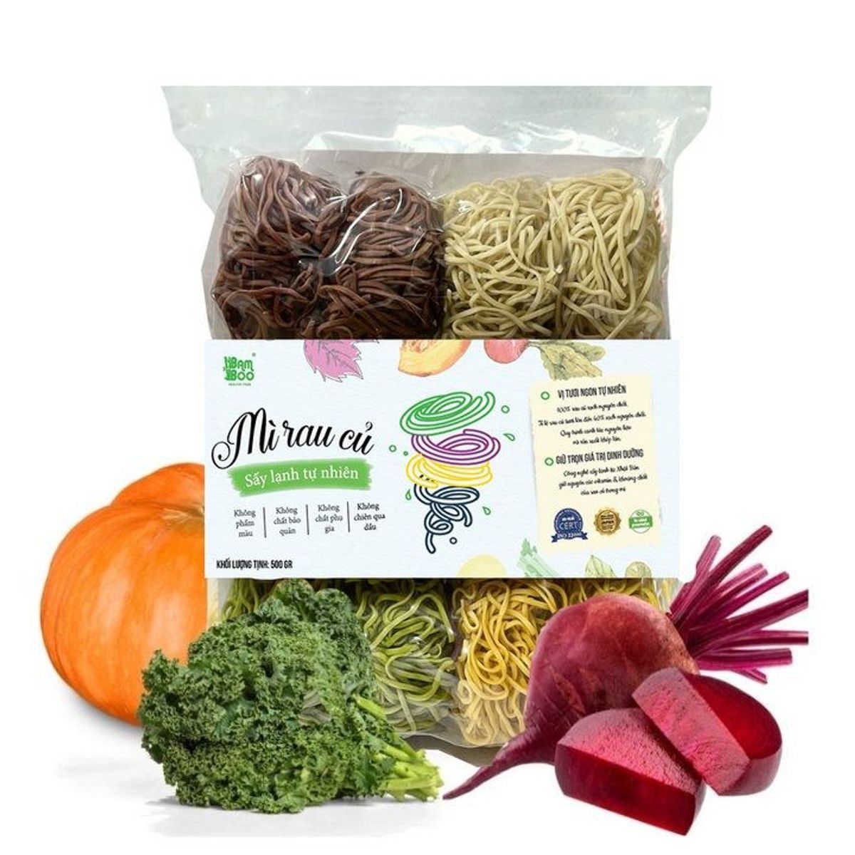 MÌ RAU CỦ SẤY LẠNH TỰ NHIÊN 500G - BAMBOO FOOD MÌ RAU CỦ SẤY LẠNH TỰ NHIÊN 500G - BAMBOO FOOD