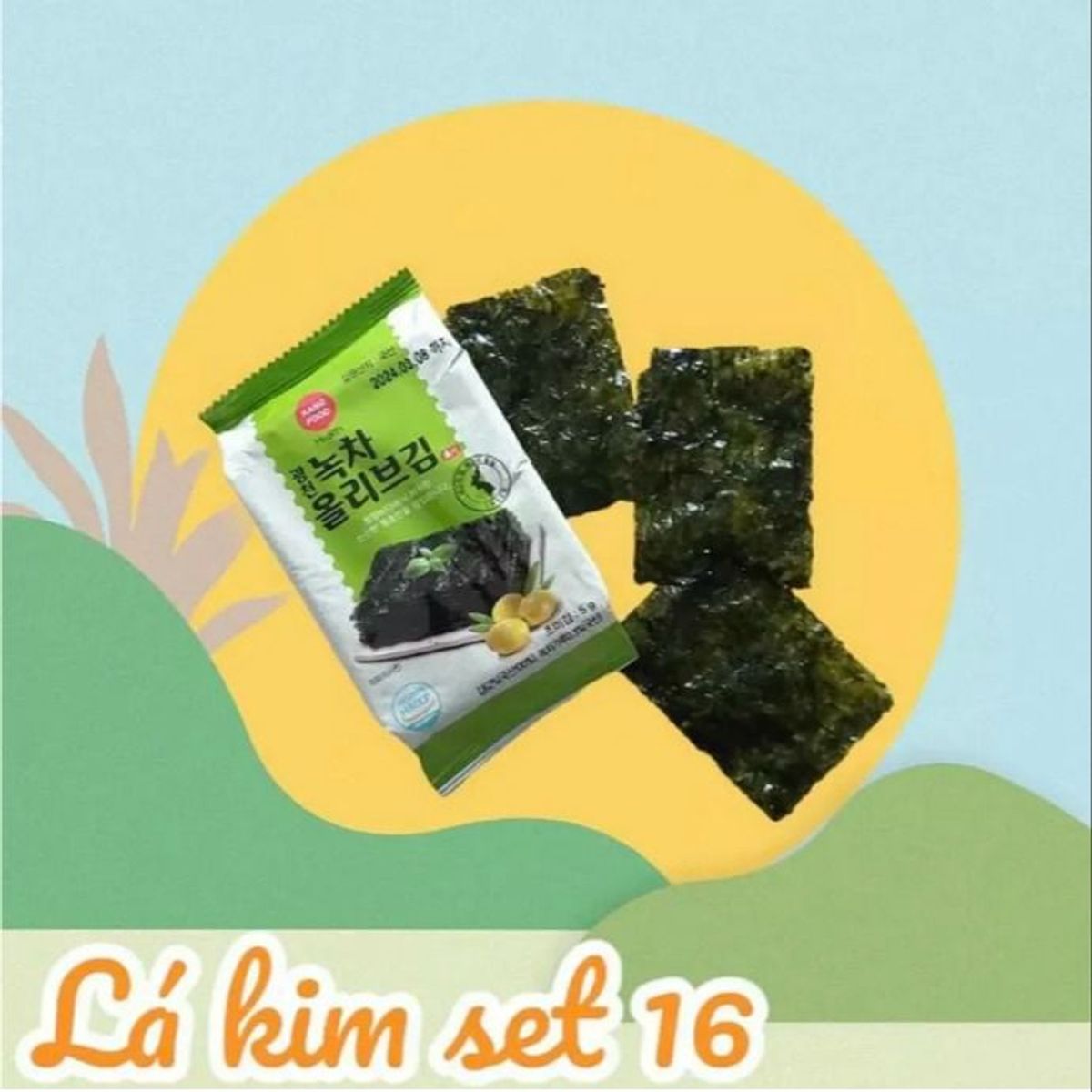 LỐC 16 GÓI RONG BIỂN ĂN LIỀN LÁ KIM TRUYỀN THỐNG VỊ DẦU OLIVE CTB240 - BECHIP LỐC 16 GÓI RONG BIỂN ĂN LIỀN LÁ KIM TRUYỀN THỐNG VỊ DẦU OLIVE CTB240 - BECHIP