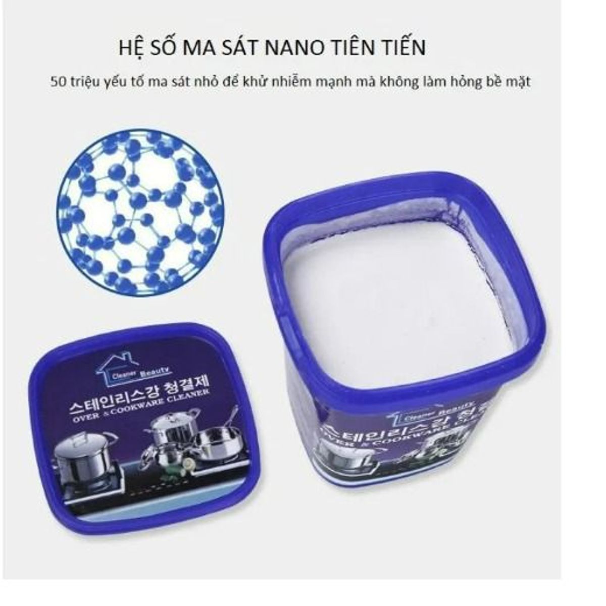 KEM TẨY RỮA, ĐÁNH BÓNG XOONG NỒI, TẨY VẾT BẨN ĐA NĂNG HÀN QUỐC CTB103 - BECHIP KEM TẨY RỮA, ĐÁNH BÓNG XOONG NỒI, TẨY VẾT BẨN ĐA NĂNG HÀN QUỐC CTB103 - BECHIP