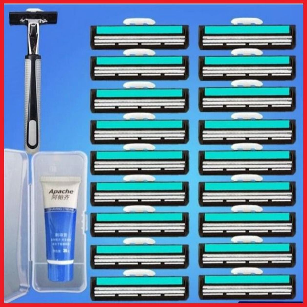 BỘ DAO CẠO RÂU GỒM 1 DAO CẠO, 36 LƯỠI DAO VÀ 1 TUÝP KEM CẠO CTB583 - BECHIP BỘ DAO CẠO RÂU GỒM 1 DAO CẠO, 36 LƯỠI DAO VÀ 1 TUÝP KEM CẠO CTB583 - BECHIP